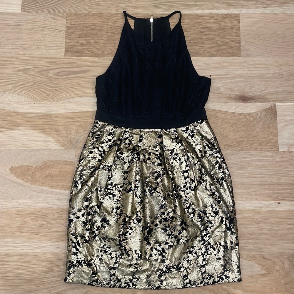 ARYNK Black and gold holiday dress